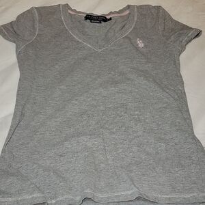 U.S. Polo Assn. Heather Gray V-Neck Tee